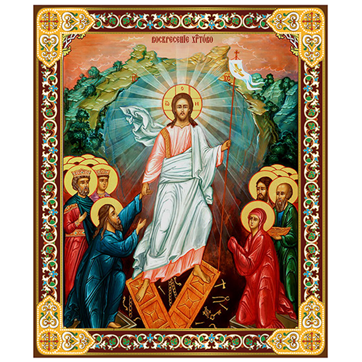 Resurrection Icon Decent Into Hell of Christ and Lifting up Of Adam and Eve