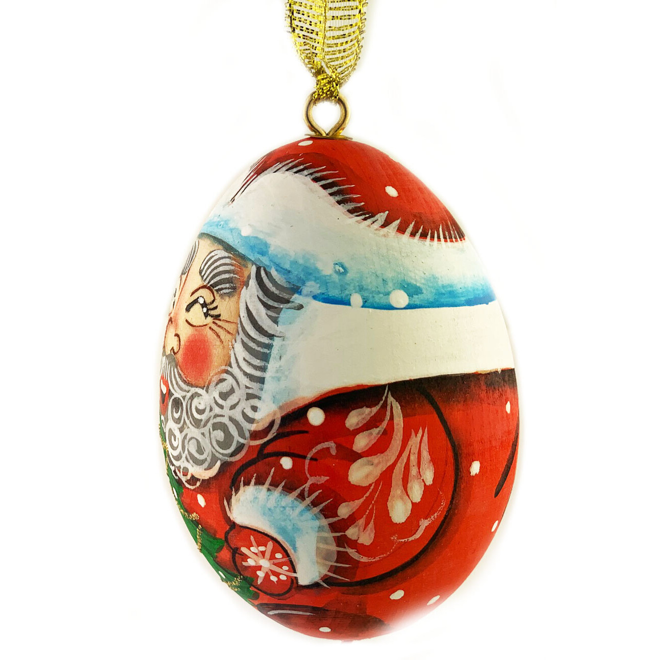100 013 Hand Carved And Painted Russian Christmas Ornament Snowman