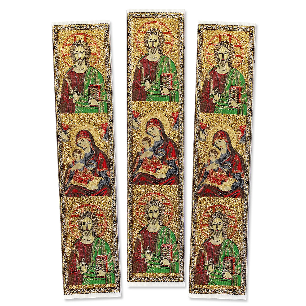 Proud Haiku Anyone TBM35 Christ The Teacher Virgin Mary Book Marker Txtile Art 9 1/8"x2"