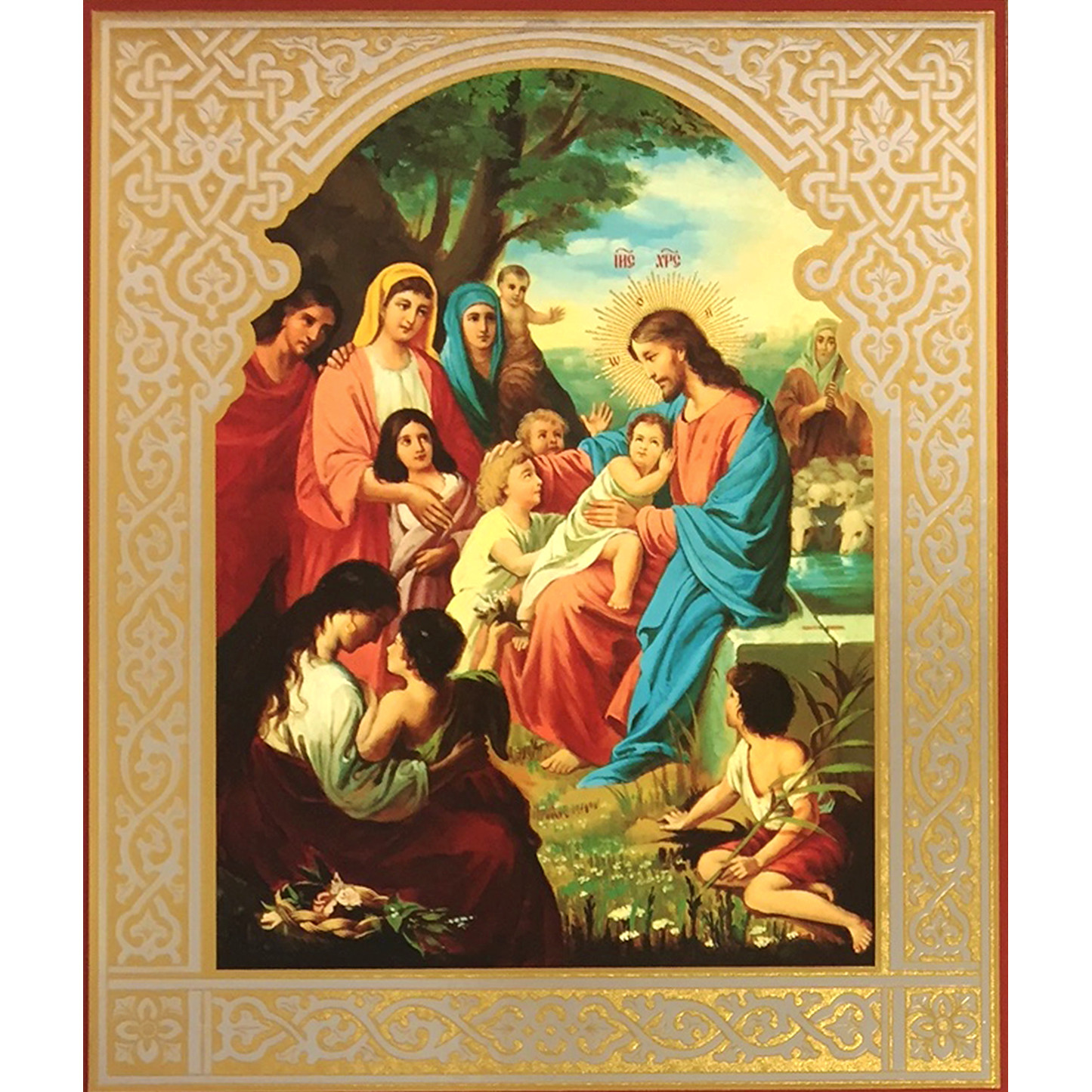 Jesus Christ Jesus With Children Blessing Children Russian Wooden