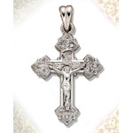 S691CRRH Crucifix Sterling Silver Cross 1 5/8"x3/4"