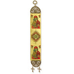 TSL24 Virgin of Vladimir Tapestry Icon Banner  13"x2"