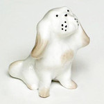 L1025 Lomonosov Porcelain Figurine Bolognese Puppy Dog
