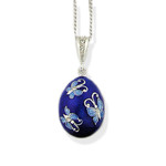 1040-Butterfly Sterling Silver Egg Pendant "Butterfly"