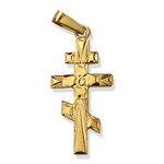 540-RT Three Barred Gold 14kt Gold Cross 1"