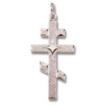 S740FLDMRH Three Barred Cross Sterling Silver 1 1/2"