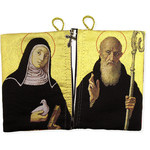 TIP10 St Benedict and St Scholastica Rosary Icon Pouch Case