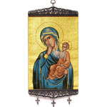 TL28 Virgin of Tenderness Icon Banner Large 17"x8"