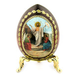 IED-4-8 Resurrection of Christ Icon Egg with Gold Stand NEW !