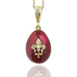 8750-R Flor De Lis  Faberge Style Egg Pendant NEW!!