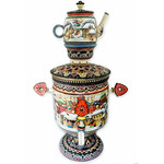 V7 "Samovar Russian Winter Scene" Painting from all Sides Hand Carved Hand Painted A Real Work of Art NEW!!  17'"x11"