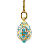 EC-175T Sterling Silver Enameled Gold Gilded EGG Pendant With Cross NEW!!