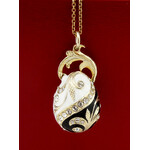 8430BLW  Faberge Style Egg Pendant Sterling Silver 925 18kt Gold Gilding