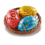 B7012 Ukrainian Easter Eggs Basket With the 3 Hand Painted Pysanki Eggs NEW!!!!
