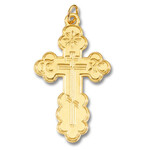 GP1041 Sterling Silver 24kt Gold Plated Three Barred Cross  About 2" Including Bail