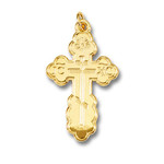 GP541 Sterling Silver 24kt Gold Plated Three Barred Cross  1" Including Bail