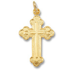 GP544 Sterling Silver 24kt Gold Plated Cross 1 1/16" Including Bail