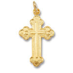 GP644 Sterling Silver 24kt Gold Plated Cross 1 1/4" Including Bail