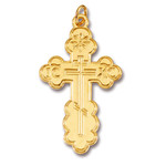 GP741 Sterling Silver 24 kt Gold Plated Three Barred Cross  1 1/2" Including Bail