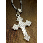 S691RH  Sterling Silver 925 Cross NEW 1 3/8"x3/4" Cross Hallmarked on The Back Sterling Silver 925