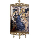 TL-30 Nativity of Christ Icon Large Size Tapestry Icon Banner W/Crosses 17"x8" NEW!!
