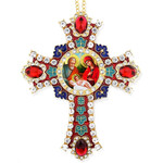 CR-4R-N Holy Family Icon Wall Cross Christmas Gift New! 6"