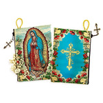 TIP8  Virgin of Perpetual Help & Christ The Teacher  Rosary Icon Pouch 5 3/8"x4" NEW!!
