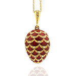 8723 Faberge Style Egg Pendant 1 1/4"x3/4"