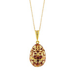 8680-SB Faberge Style Egg Pendant Sterling Silver 925 Swarovsky NEW!