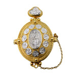 EC-16 LOCKET Panagia Christ/Apostles Opens to Christ & Virgin