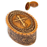 BIR-42 Oval Birch Box w/Cross