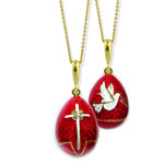 8506R Confirmation Egg Pendant w/Chain "HOLY SPIRIT/CROSS"