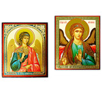 28/30 - 28/110  St Michael & Guardian Angel Icons Each 3"x2 1/2"