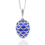 8723 Faberge Style Egg Pendant 1 1/4"x3/4"