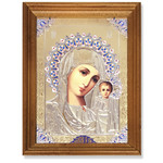 IR-503 Virgin Of Kazan Framed Gold Embossed icon 8 1/4"x6 1/4"