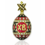 8736 Egg Pendant Easter "Pisanky Style" Sterling Silver 925 Gold 22kt Gold Swarovsky Crystals