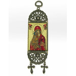 TST15 Virgin & Child Tapestry Textile Art 7"x2"