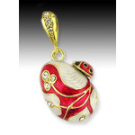 8435-RL  Lady Bug Egg Pendant Sterling Silver 925 Gold Plated