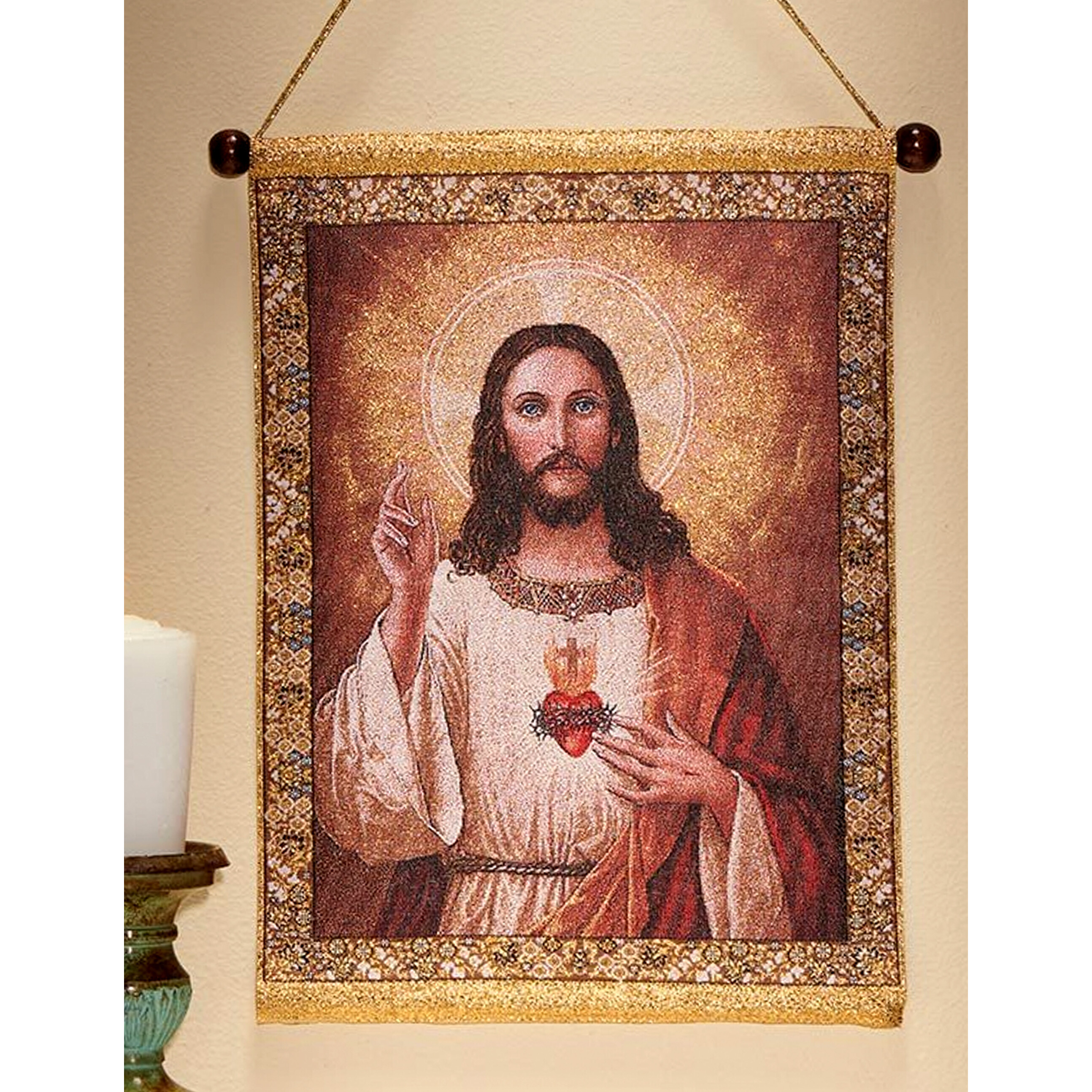 Sacred Heart of Jesus Christ - Hanging Tapestry Icon Sacred Heart of Jesus Christ - Hanging Tapestry Icon