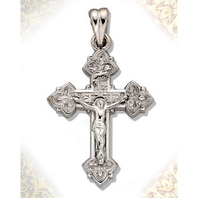 S691CRRH Crucifix Sterling Silver Cross 1 5/8"x3/4"