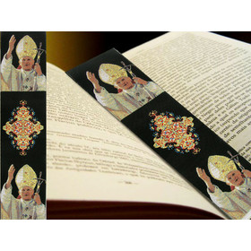 TBM85 Blessed Pope John Paul II Tapestry Icon Book Marker 9 1/8"x2"