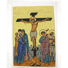TGC51 Crucifixion Tapestry Icon Greeting Card w/Envelope - Icon Can Be Framed