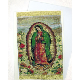 TGC84 Lady of Guadalupe Tapestry Icon Greeting Card w/Envelope - Icon Can Be Framed