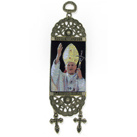 TST30 Blessed Pope John Paul II  Tapestry Icon  Banner For Wall & Door Decoration 7"x2"