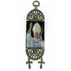 TST30 Blessed Pope John Paul II  Tapestry Icon  Banner For Wall & Door Decoration 7"x2"
