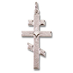 S740FLDMRH Three Barred Cross Sterling Silver 1 1/2"