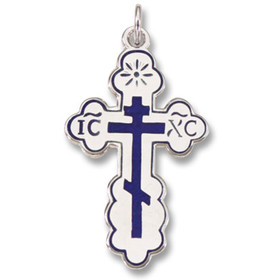 S741ECWRH Sterling Silver Orthodox Cross  Sterling Silver Bright Fi [1 1/4 inch]