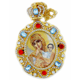 M-8-T Framed Icon Pendant Virgin of Tenderness NEW