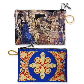 TIP15 Nativity of Christ Rosary / Prayer Rope Tapestry Icon Pouch Case  NEW!! 5 3/8"x4"