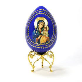 IED-9BW Virgin Mary of Eternal Bloom With Wooden Stand 6 1/4"